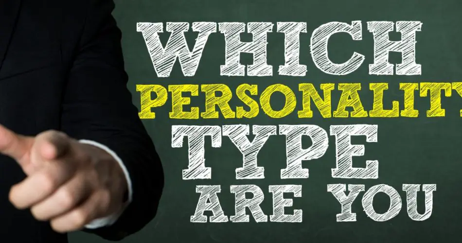 An image with the text saying "which personality type are you"